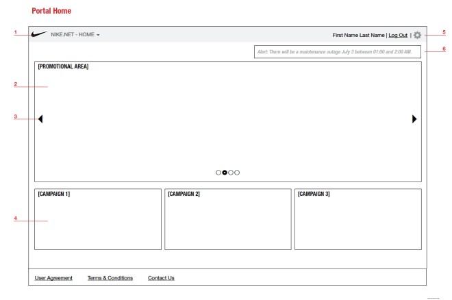 Portal Home Wireframe